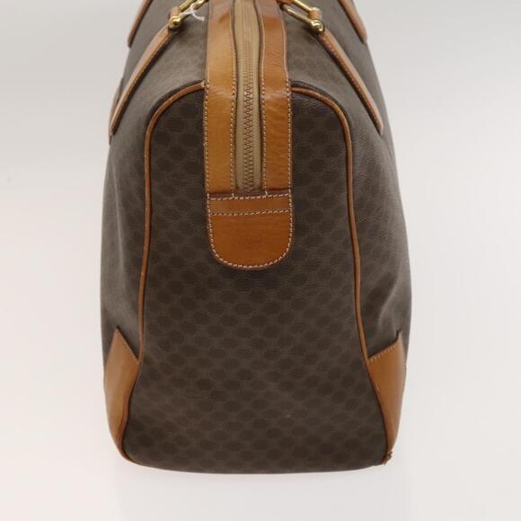 CELINE Macadam Canvas Boston Bag Pvc Leather Brown Gold - Picture 4 of 12